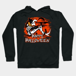 Happy Halloween Scarecrow and Black Cat Hoodie